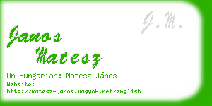 janos matesz business card