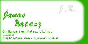 janos matesz business card